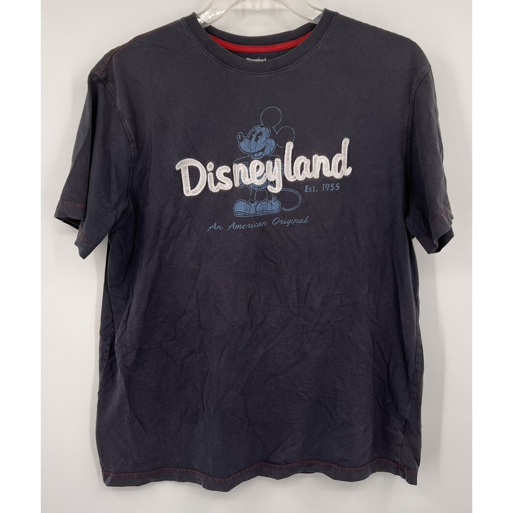 Walt Disney World Mickey Mouse Men's Shirt Size L Disneyland‎ Blue Embroidered